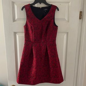 The Limited red & black embroidered dress